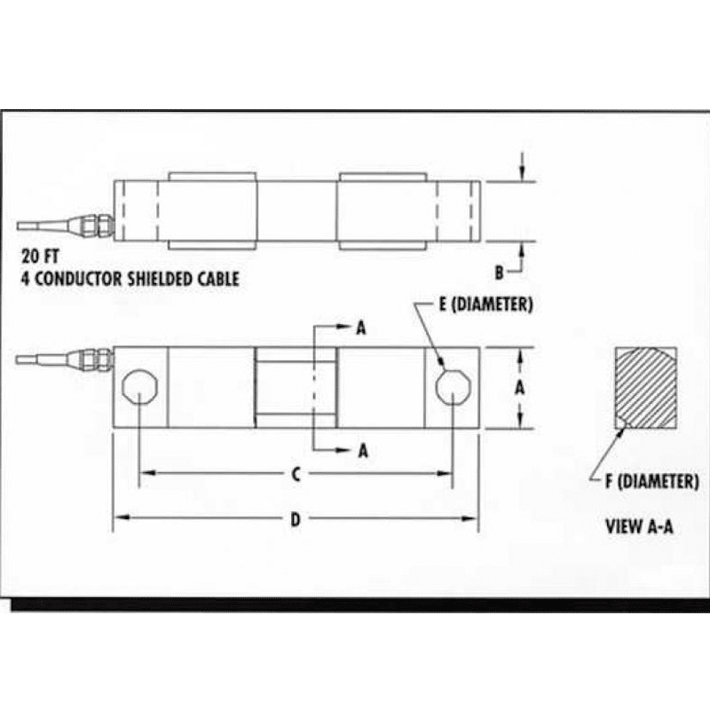 CAD drawing of amcells D S B load cell