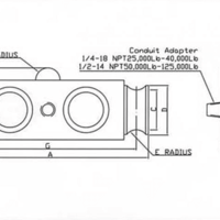 CAD drawing of amcells D S S load cell with link ends