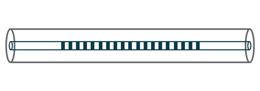 shows bragg grating on an optical fiber