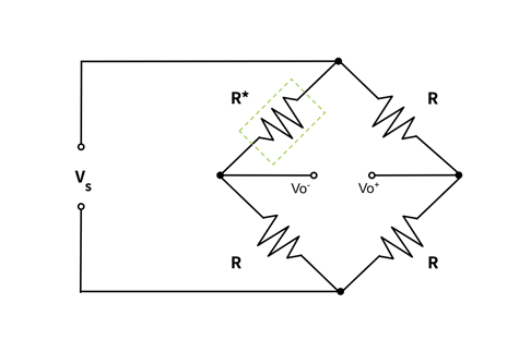 schematic diagram of a quarter bridge strain gauge