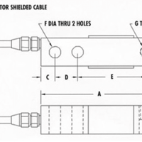 CAD drawing of amcells S S B series single ended shear beam load cell