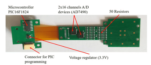 photo of a tactile sensor circuit board underside