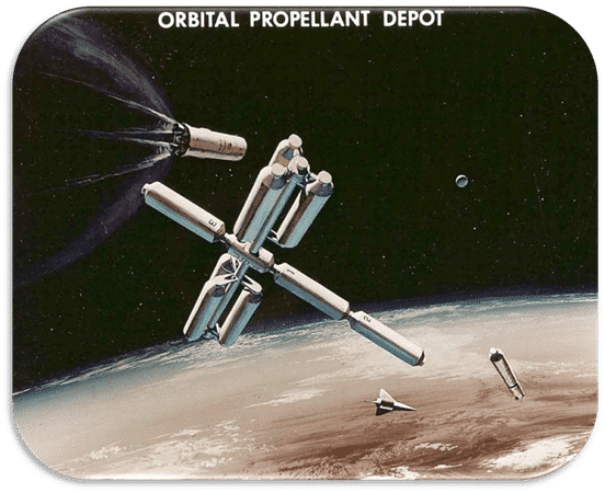 artist rendering of orbital propellant depot