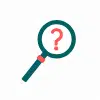 search icon of magnifying glass with question mark inside