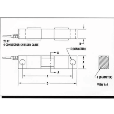 AmCells DSB Series Double-Ended Shear Beam Steel Load Cell - Tacuna Systems