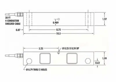 CAD drawing of amcells D S F load cell