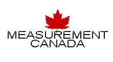 the logo for measurement canada, which is a red maple leaf with the words measurement canada centered in all upper case black letters below it
