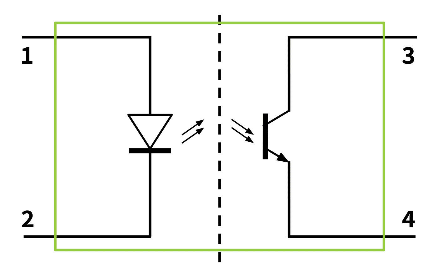electrical schematic of optocoupler device