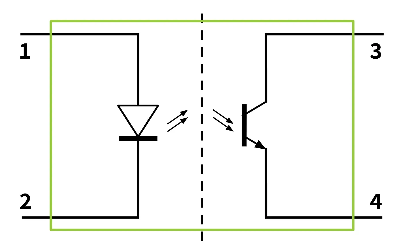 electrical schematic of optocoupler device