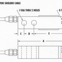 CAD drawing of amcells S S B series single ended shear beam load cell