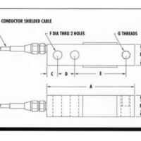 CAD drawing of amcells SSBL single ended beam load cell
