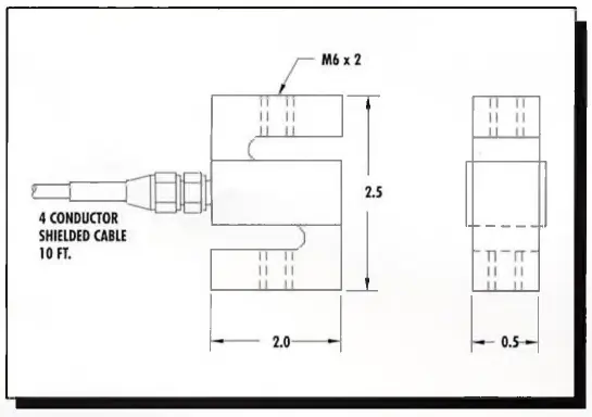CAD drawing of amcells S T B load cell