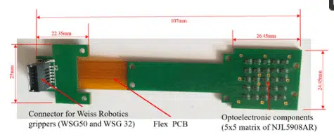 photo of a tactile sensor circuit board top