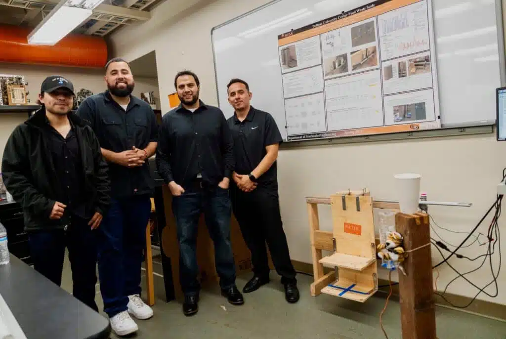 photograph of students who worked on the University of the Pacific food waste awareness project