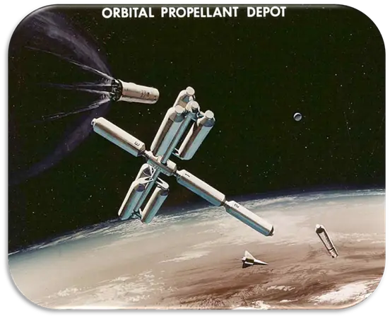 artist rendering of orbital propellant depot